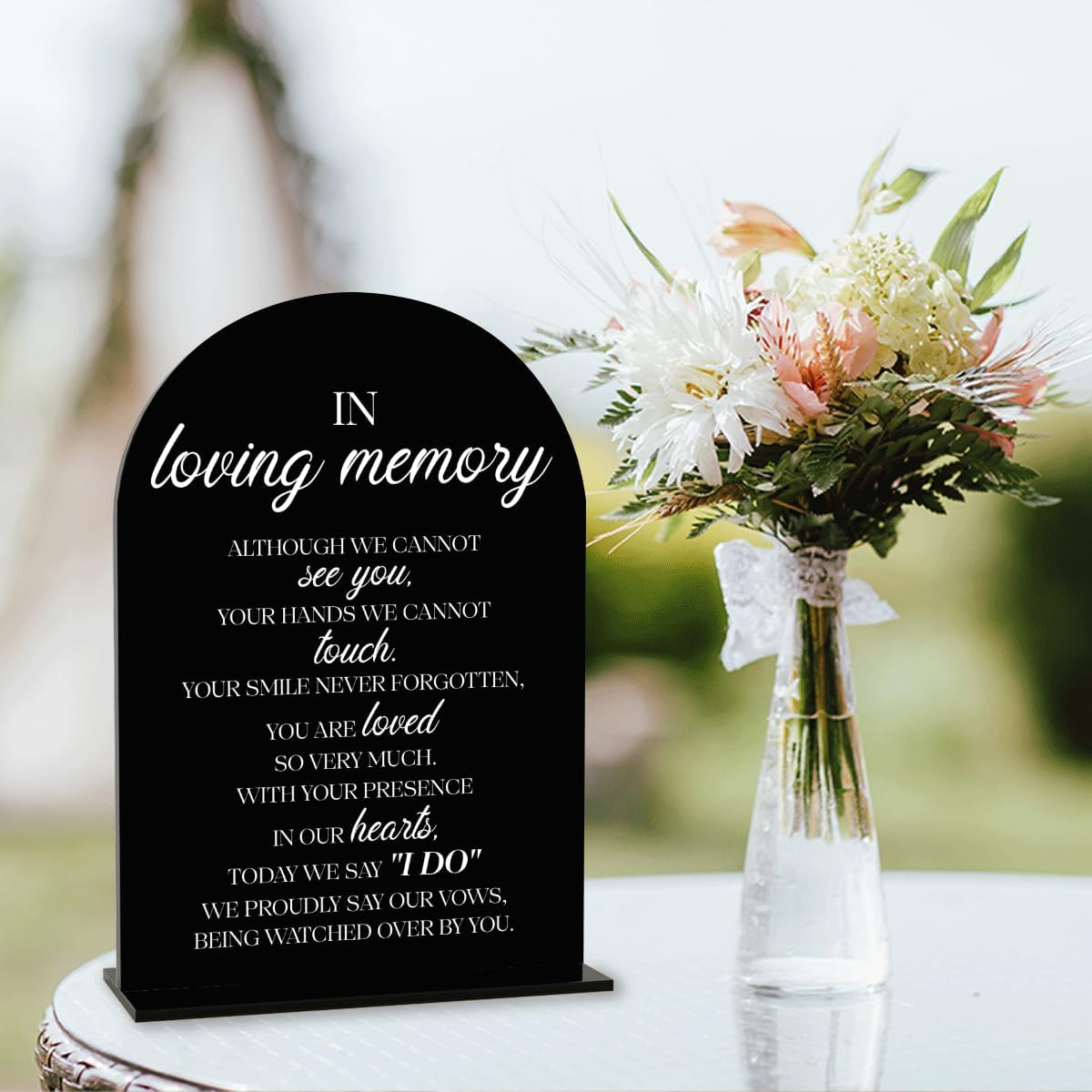 Black In Loving Memory Wedding Sign, In Memory Wedding Sign for Engagement Bridal Shower Decor fo Ceremony Reception Party, Weddings Acrylic Sign