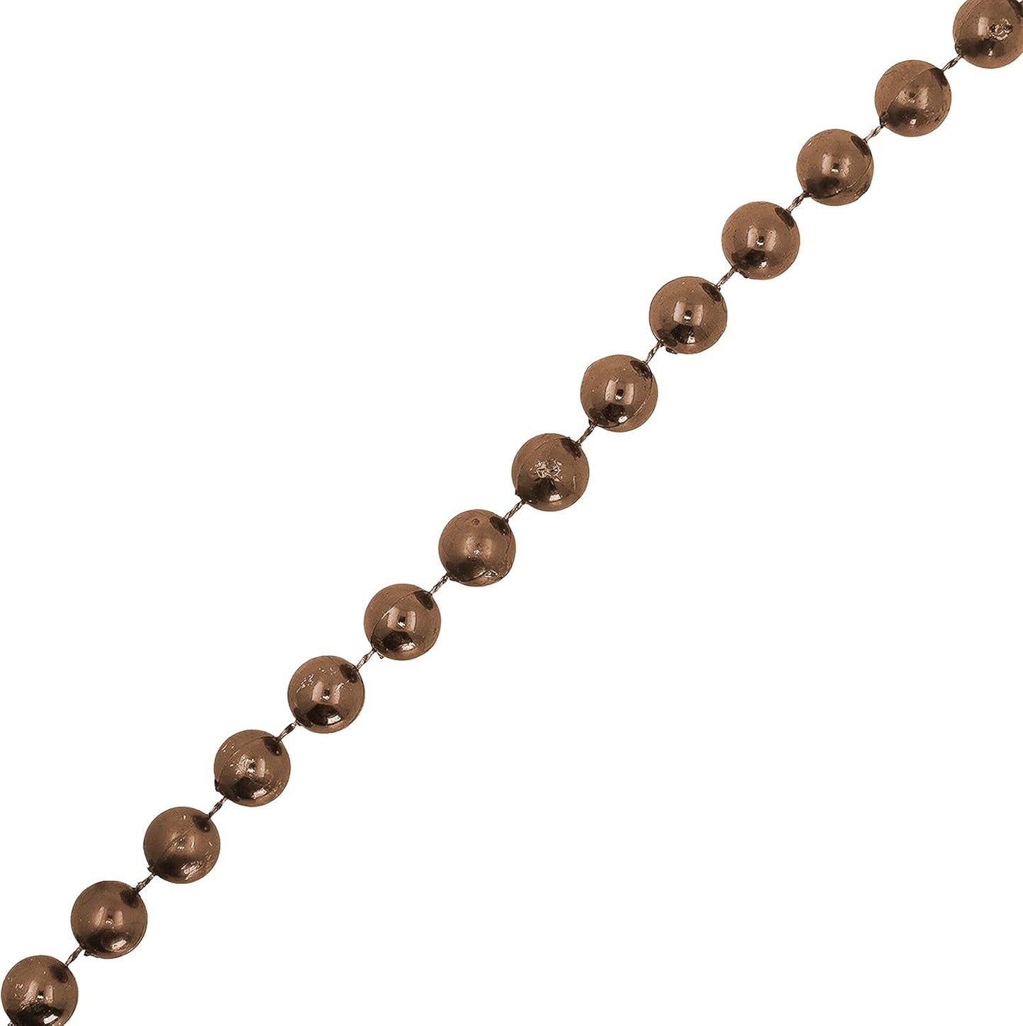 Mandala Crafts 10mm Faux Brown Pearl Beads Roll - 11 Yards Strand of Fake Pearls Chain Garlands Spool String for Christmas Tree, Wedding, Party, Vases, DIY Decoration