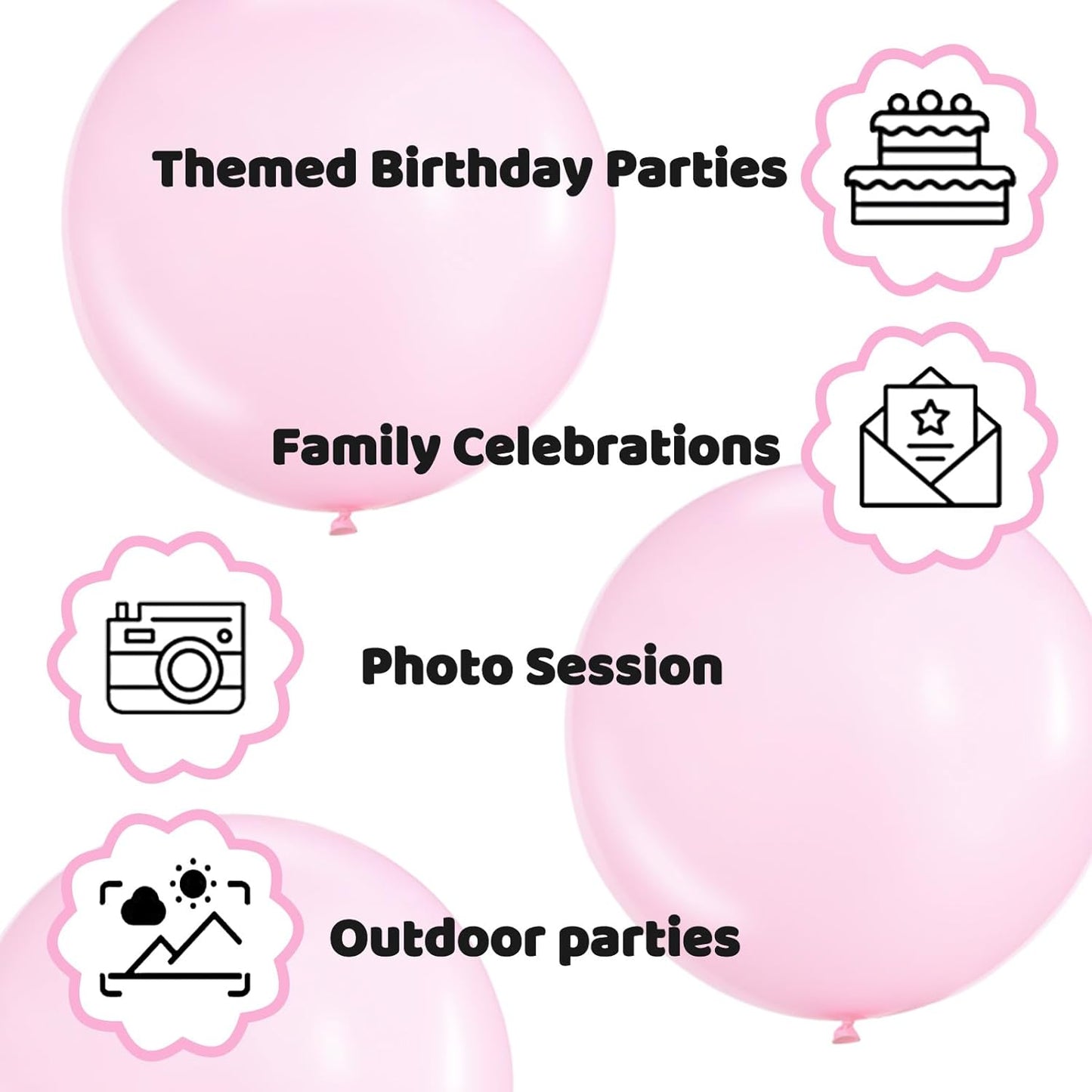 KAWKALSH Pink Balloons 9pcs 36 Inch Extra Large Big Jumbo Giant Matte Pink Balloons for Baby Shower Valentine's Day Princess Bridal Shower Bachelorette Birthday Party Decorations