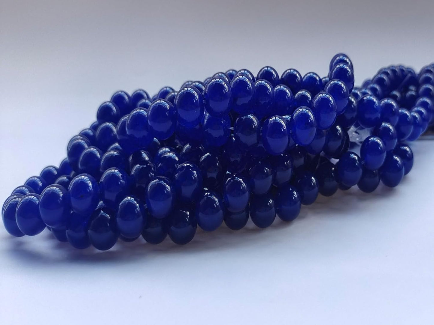 Stone Beads 8mm 100pcs Dark Blue Chalcedony Beads Round Loose Gemstones Beads for Bracelet Necklace Jewelry Making (8mm, 60831 Dark Blue Chalcedony)