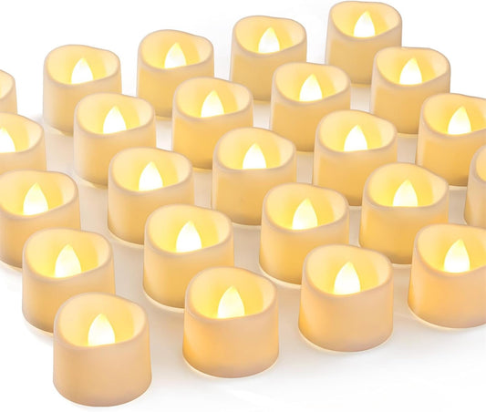 Homemory 72-Pack Novelty Flickering Flameless Tea Lights, 200+Hours Battery Operated, Fake Electric LED Votive Candles for Small Wedding Table Centerpieces, Proposals, Anniversaries