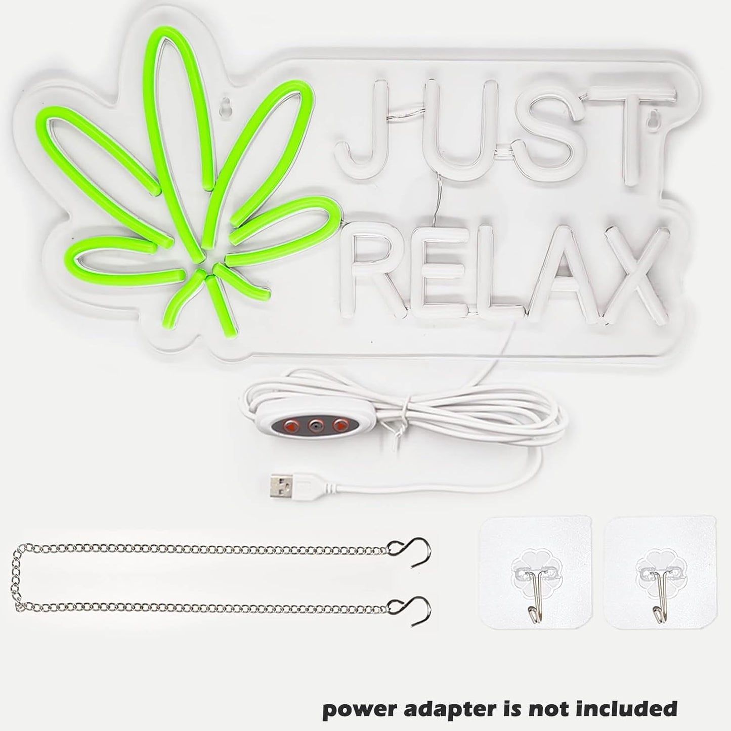 JUST RELAX Neon Sign Led Wall Decor Man Cave Neon Light Up Signs Wall Art for Home Room Bar Bedroom USB Powered 15.7"x8.2"