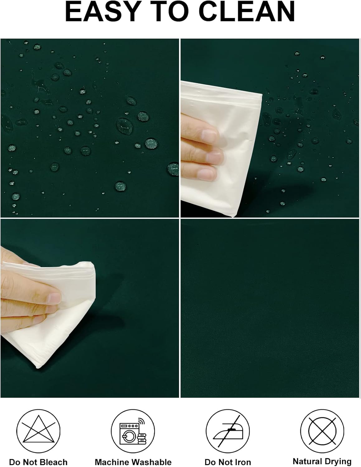 Fokitut 2 Pack Waterproof Round Tablecloth, 70 Inch, Stain Resistant and Wrinkle Polyester Table Cloth, Fabric Table Cover for Kitchen Dining, Wedding, Party, Holiday Dinner-Hunter