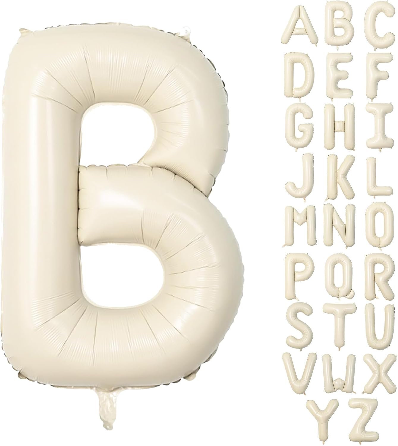 40 Inch Letter Balloons B, Big Custom A-Z Alphabet Foil Name Balloon Cream White, Self Inflating Beige Customize Helium Balloon Letters B for Women Girls Birthday Bride Baby Shower Party Decorations