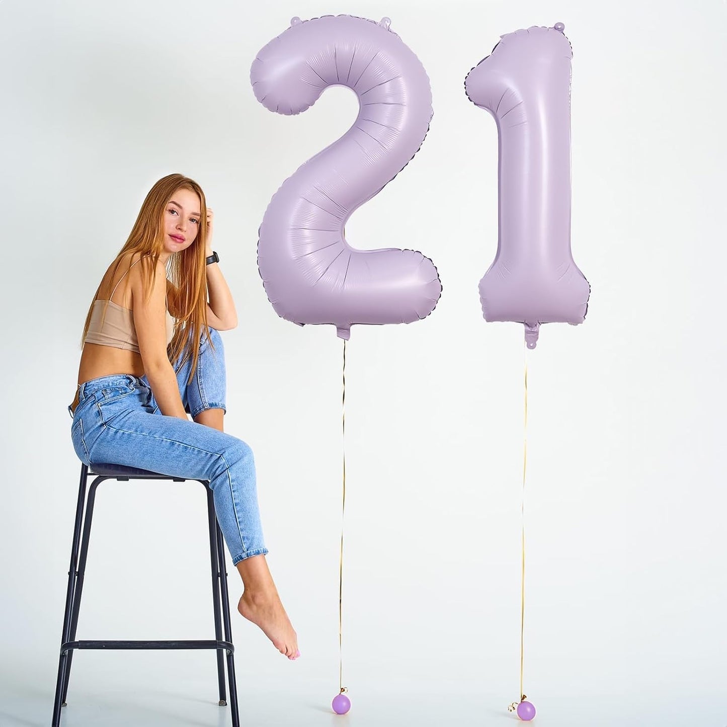Number Balloons 10 Pastel Purple, 40 Inch Lavender Mylar Foil Number 1 & 0 Balloons for Girls 10th Birthday Balloons, Large Light Purple Helium 10 Balloons for Women 10th Anniversary Party Decorations