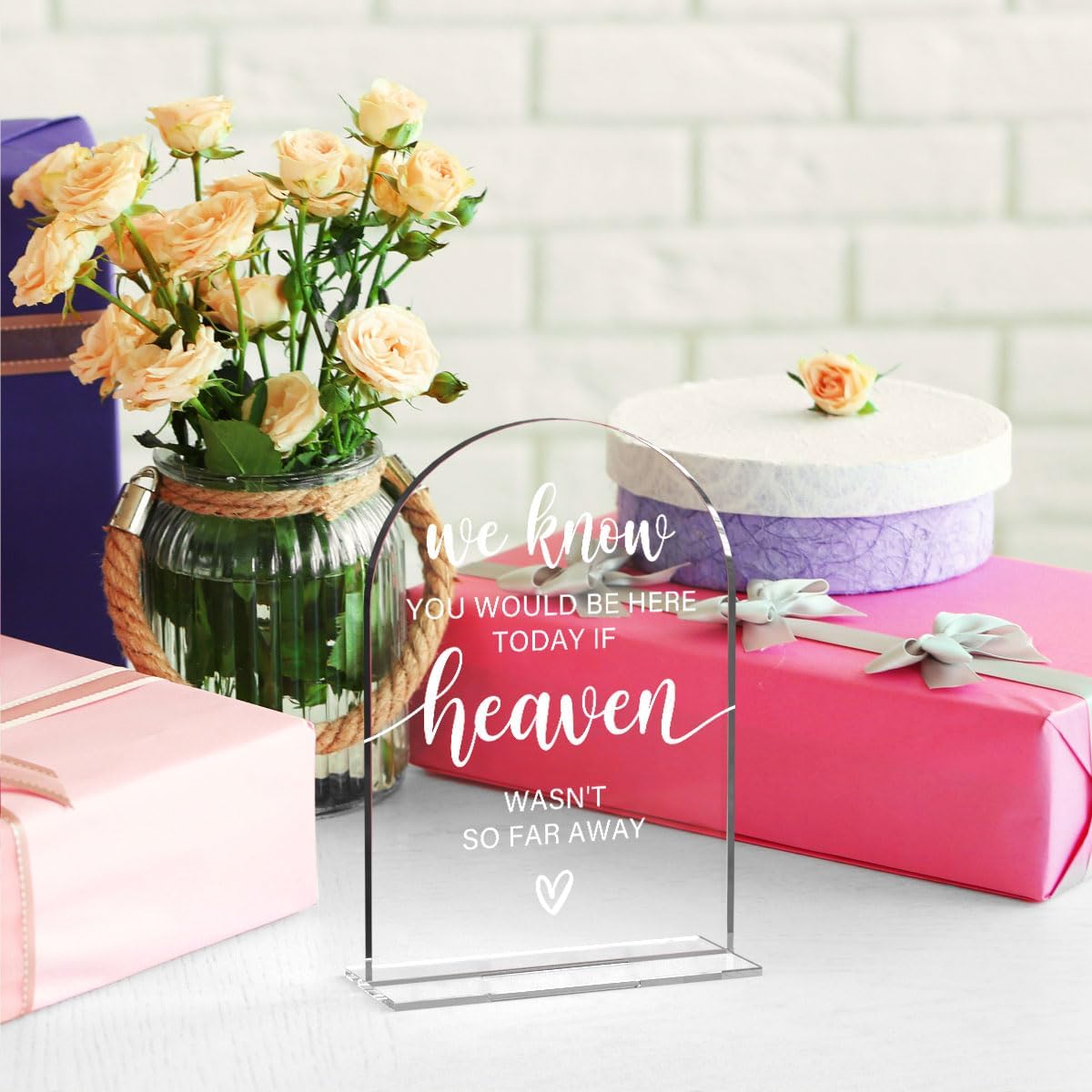 Acrylic Sign, Reception Table Decoration, We Know You Would be Here Today Sign for Ceremony, Modern Font Table Signs, Acrylic Tables Top Signs for Ceremony and Reception (Clear)