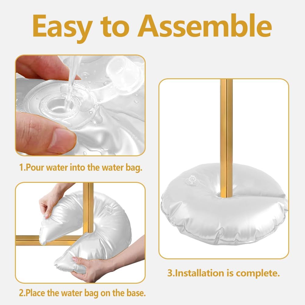 White Balloon Arch Weights, Heavy Duty Water-Filled Base Weights for Party Backdrop Stand Frames, Thickened Water Bag Base (8 Pcs)