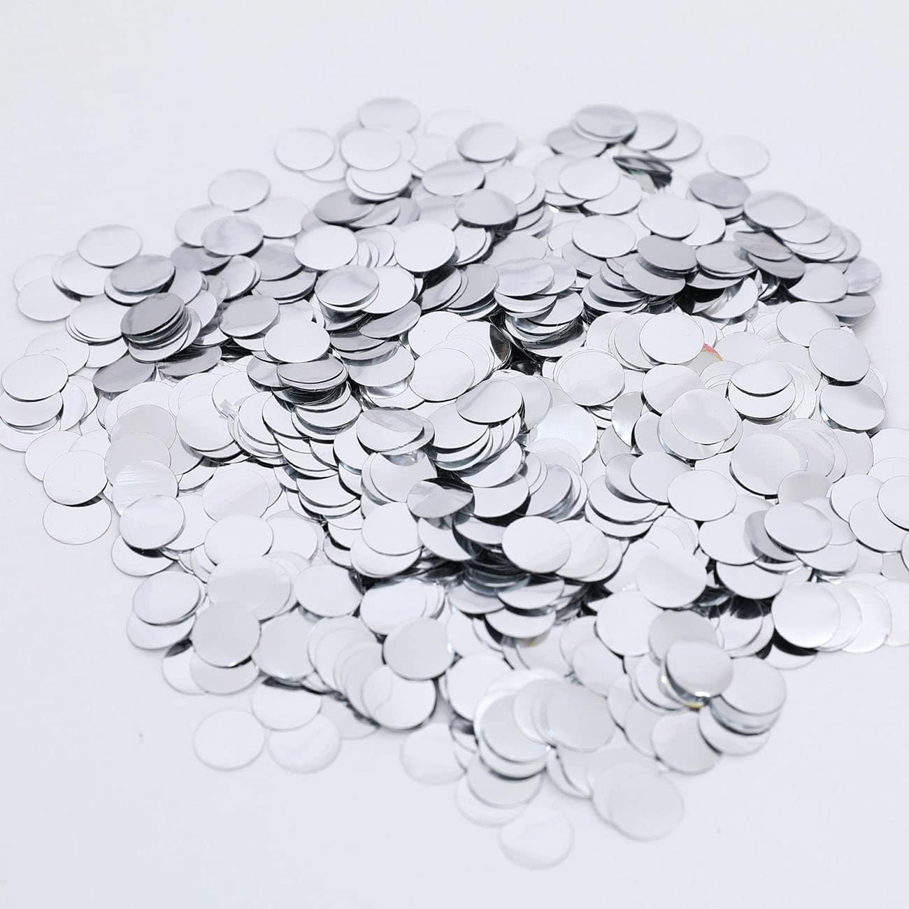 Silver Metallic Foil Confetti(0.59 inch) Round Dots Glitter Table Confetti for Party Wedding Decorations,2.11 OZ per pack