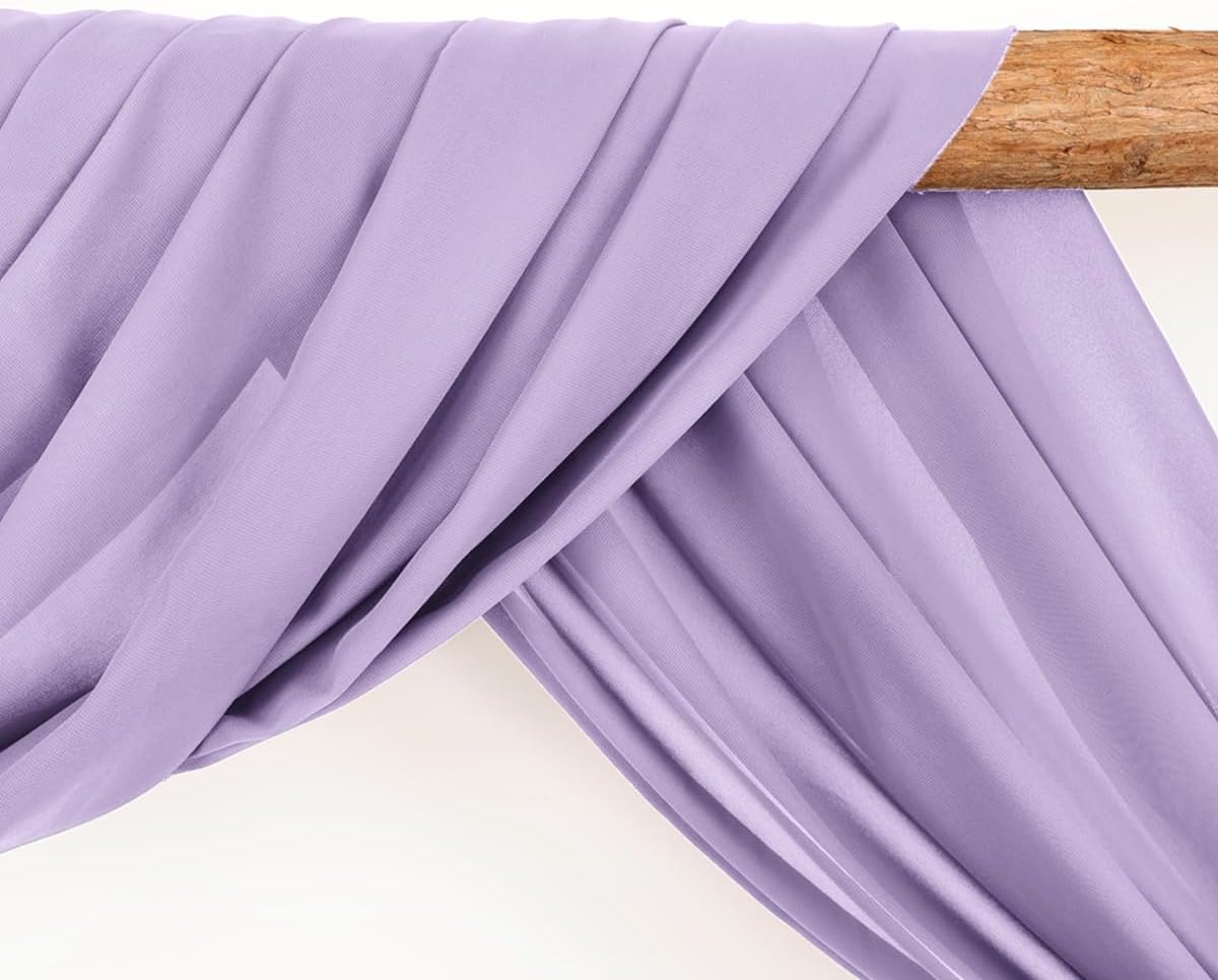 Wedding Arch Draping Fabric 2 Panels 30'' x 18FT Lilac Sheer Chiffon Arch Drapery for Photo Booth Bridal Shower Baby Shower Church Decor Newborn Photography Christening Outdoor Party