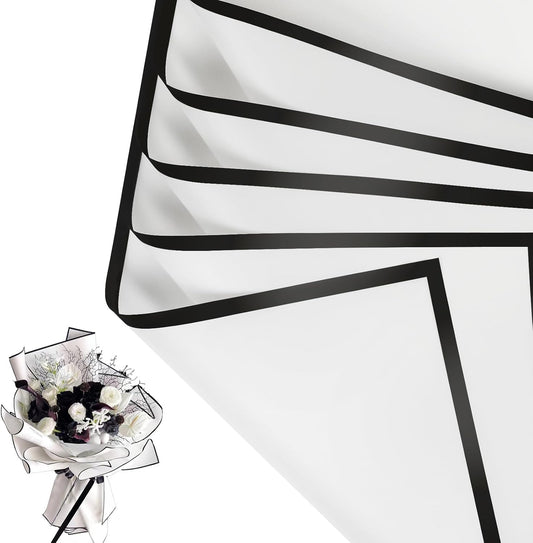 NESCCI 20 Sheet Flower Wrapping Paper - Waterproof Floral Bouquet Wrapping Paper, Florist Supplies Packaging Paper for Wedding Birthday Gift DIY (Porcelain white)