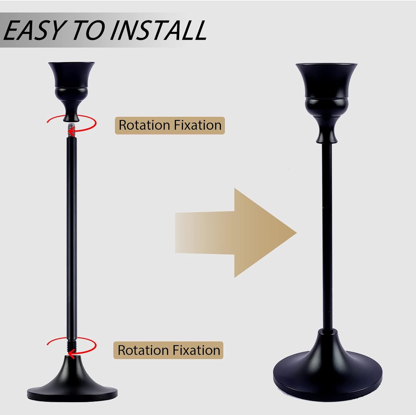 Candlestick Holders,Taper Candle Holder for Candlesticks Black Candelabra Candle Holders Vintage Candle Stick Candle Holder for Fireplace Party Dining Home