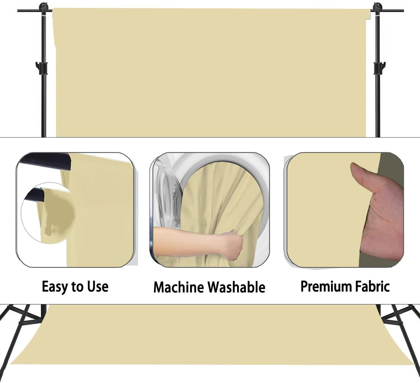 Tan Photography Backdrop for Photoshoot, Photo Backdrop Curtain, Perfect Tan Backdrops for Party Portrait Photoshoots Video Studio 6FTx9FT