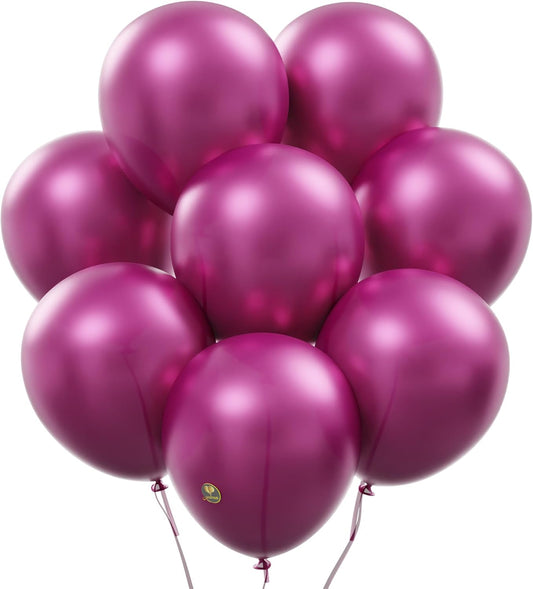 AFTERLOON® Biodegradable Balloons 100 pcs Pearlized Fuchsia 10 Inch, Pearlescent Thickened Extra Strong Latex Helium Float, for Baby Shower Gender Reveal Garland Wedding Birthday Party Decorations