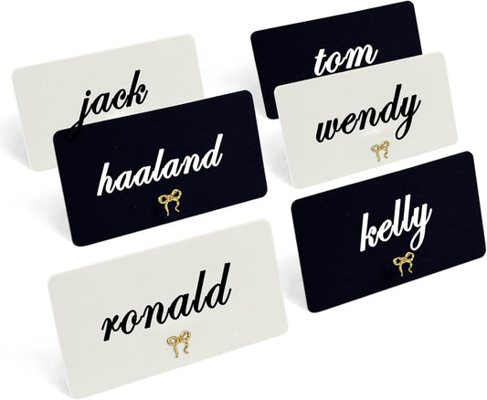26Pcs Decorative Bow Place Card Holders Bulk Gold Name Card Stands Set Photo Holders for Wedding Birthday Party,Table Place Cards, Food Signs，Name Tag