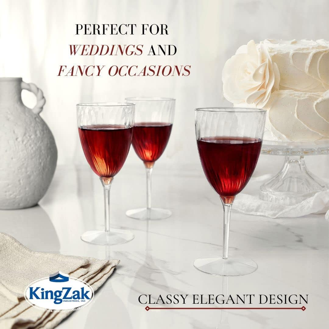 Lillian Tablesettings Premium 16 Count Wine Glasses 8 oz. Clear Hard Plastic 1-Piece Disposable Cups