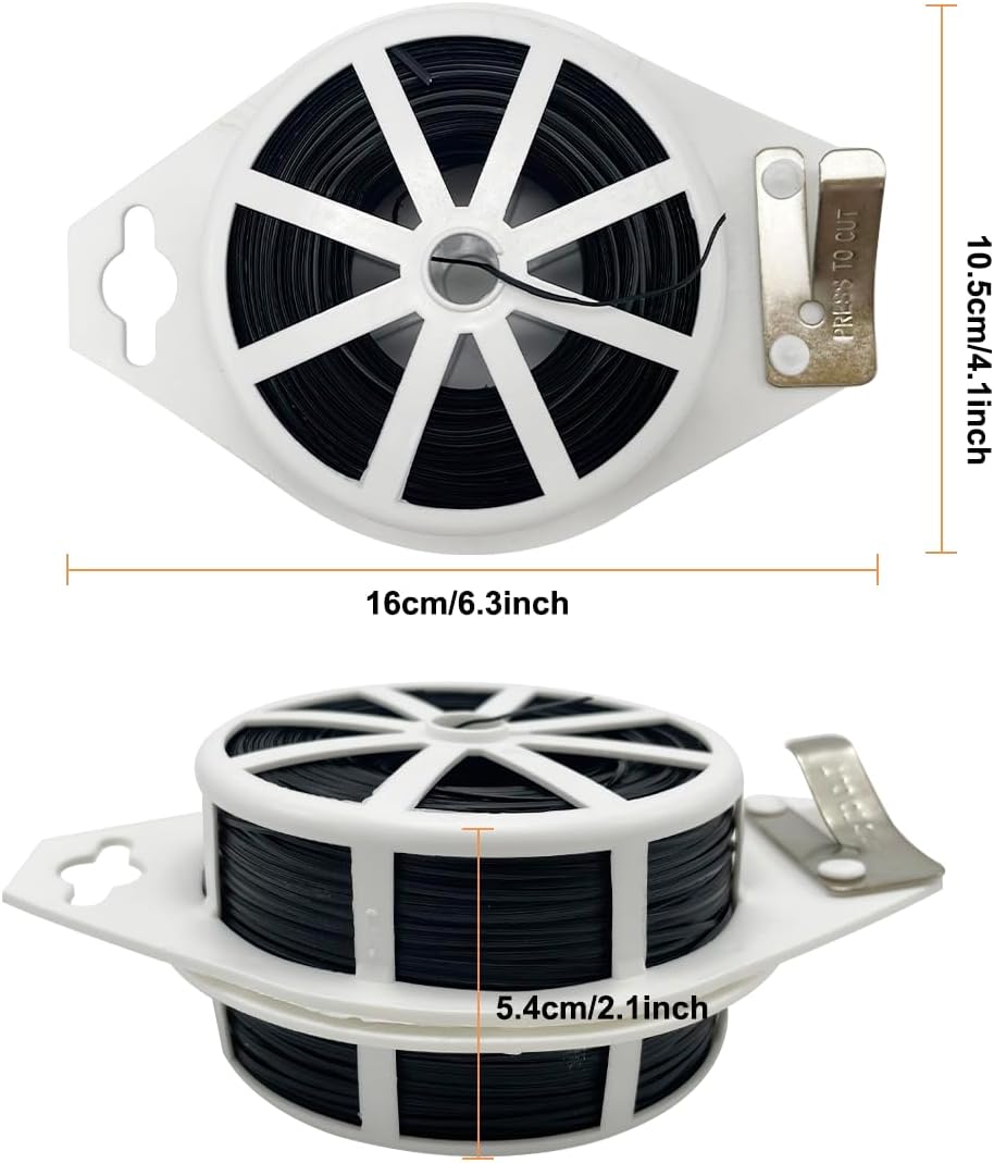 656ft (200m) Twist Ties, Garden Plant Ties with Cutter, Reusable Multifunctional Plant Ties, Fixing Vines Plant Support for Gardening Home Office(Black)