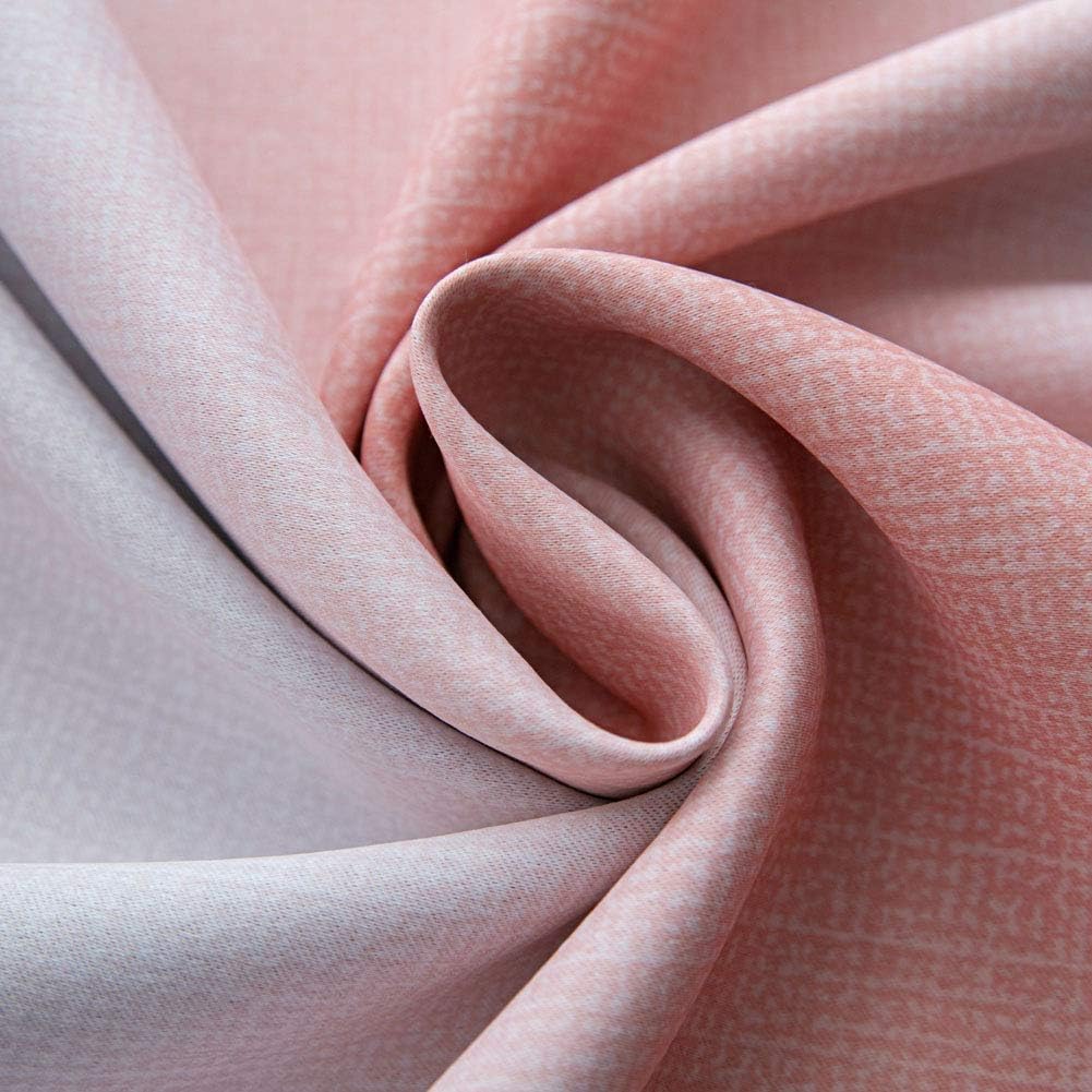 FANLI Ombre Rainbow Blackout Curtains for Kid Girls Bedroom Living Room Darking Stripe Double Layer Star Cut Out Wall Home Decor Gradient Grommet Window Curtains (Pink/Grey, 52W x 72L)