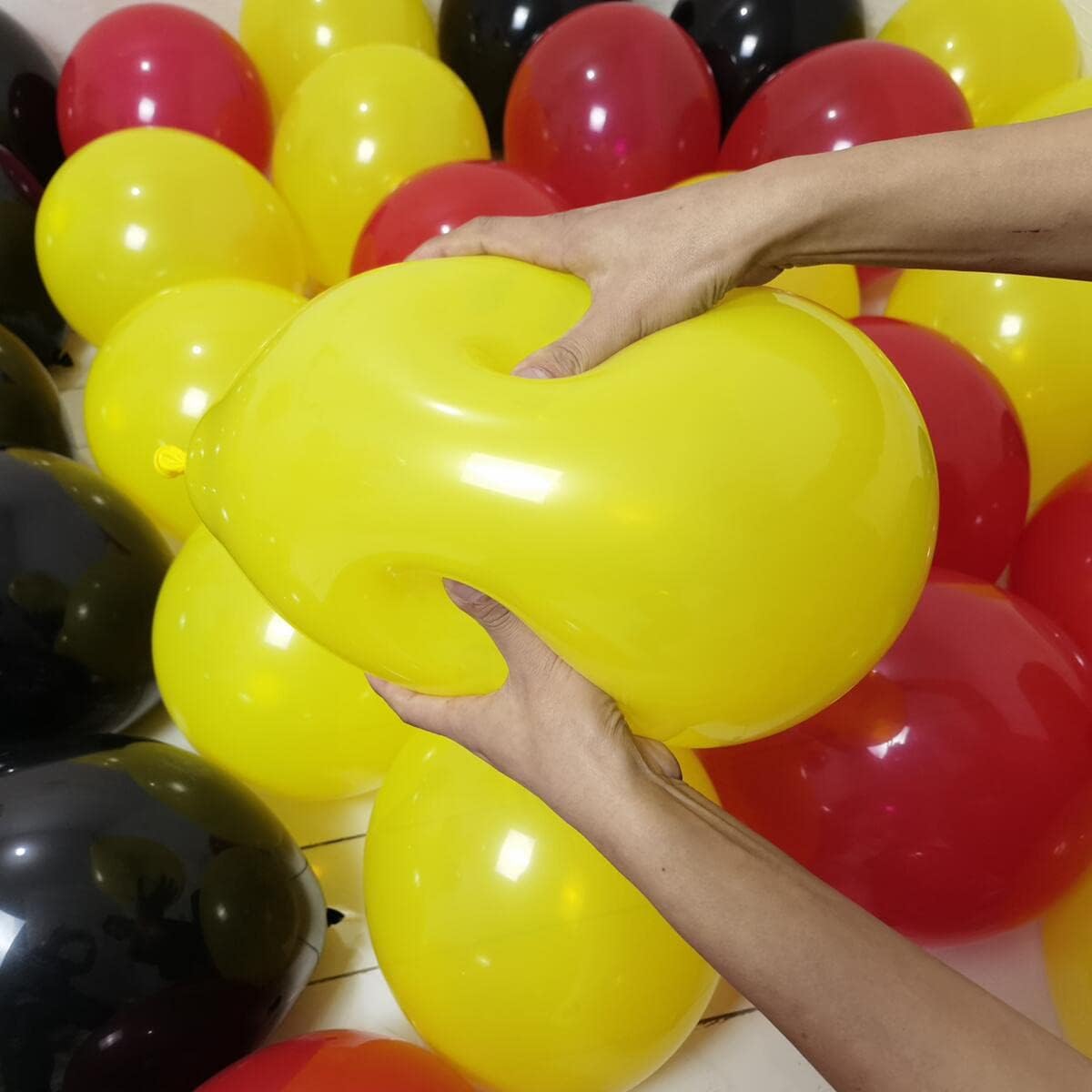 300 Pack Black Red Yellow Balloons 100 of each of the 3 colors 12 inch Black Red and Yellow Latex Party Balloon Bulk for Various Party Events Decorations