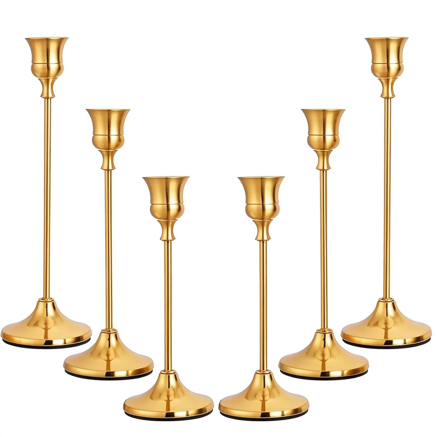 Candlestick Holders Gold Taper Candle Holders 3 pcs Candle Sticks Holders for Home Decor Table Centerpiece Wedding Housewarming Festival