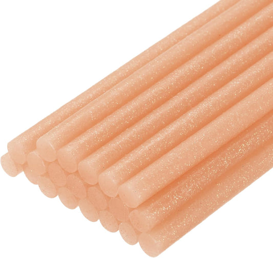 uxcell 20pcs Hot Glue Sticks for Glue Gun 7mm/0.27-inch x 8-inch Mini Hot Melt Adhesive Glue Stick Glitter Orange