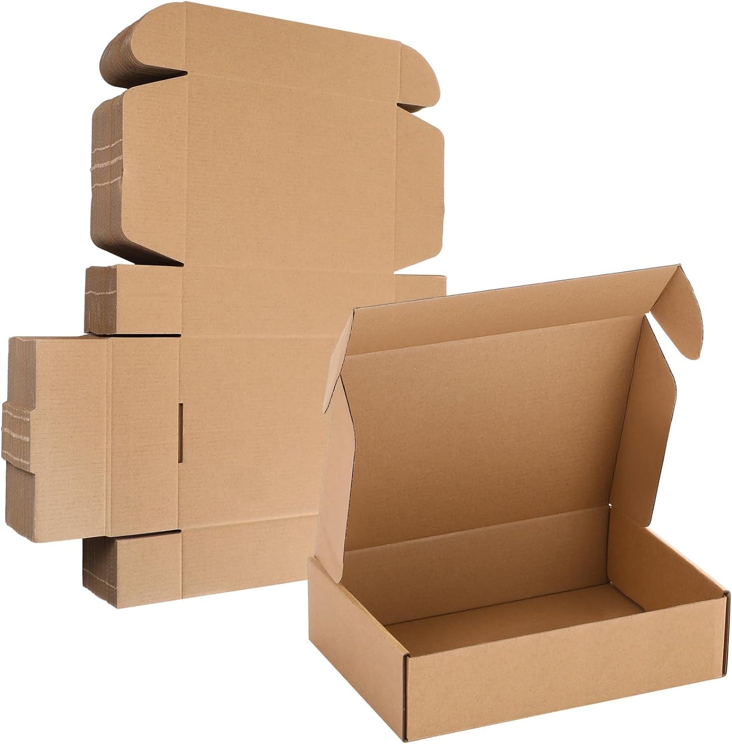 Qilery 100 Pcs Shipping Boxes Cardboard Gift Corrugated Cardboard Brown Boxes Mailer Packaging for Mailing Small Business Present (7.87 x 5.51 x 1.57 Inches)