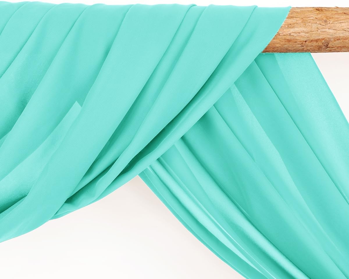 Wedding Arch Draping Fabric 1 Panel 30'' x 18FT Teal Sheer Chiffon Arch Drapery for Photo Booth Bridal Shower Baby Shower Church Decor Newborn Photography Christening Outdoor Party