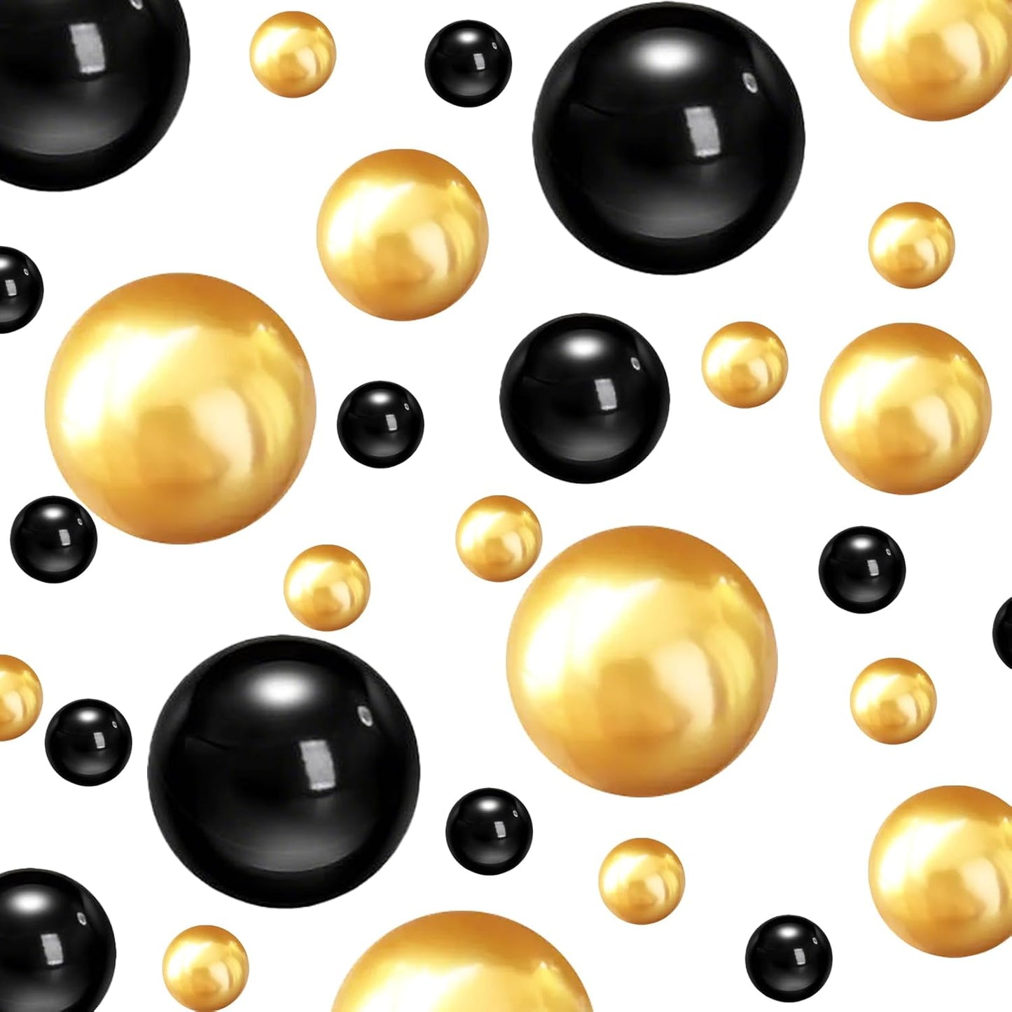 Floating Pearls for Centerpieces Vases, 250PCS Black Gold No Hole Fake Pearl Beads and 4000PCS Water Beads for Vase Filler Floating Beads for Wedding Party Decoration (Black Gold 8/14/20mm)