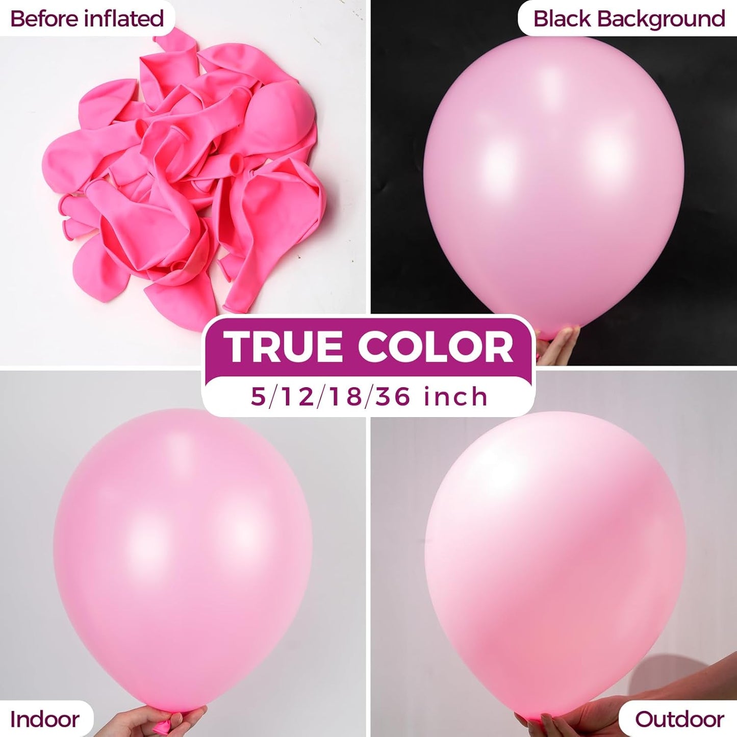 Bezente Pink Balloons Latex Party Balloons - 150 Pack 5 inch Matte Pink Helium Balloons for Birthday Wedding Anniversary Bridal Shower Gender Reveal Party Decorations