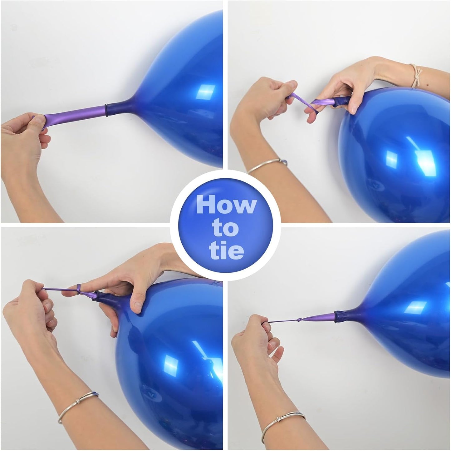 Chrome Blue Balloons, 50 PCS 10 Inch Double-Layered Metallic Royal Blue Balloons, Shiny Thick Chrome Metallic Dark Blue Latex Helium Balloons for Boys Men Birthday Graduation Party Decoration Supplies