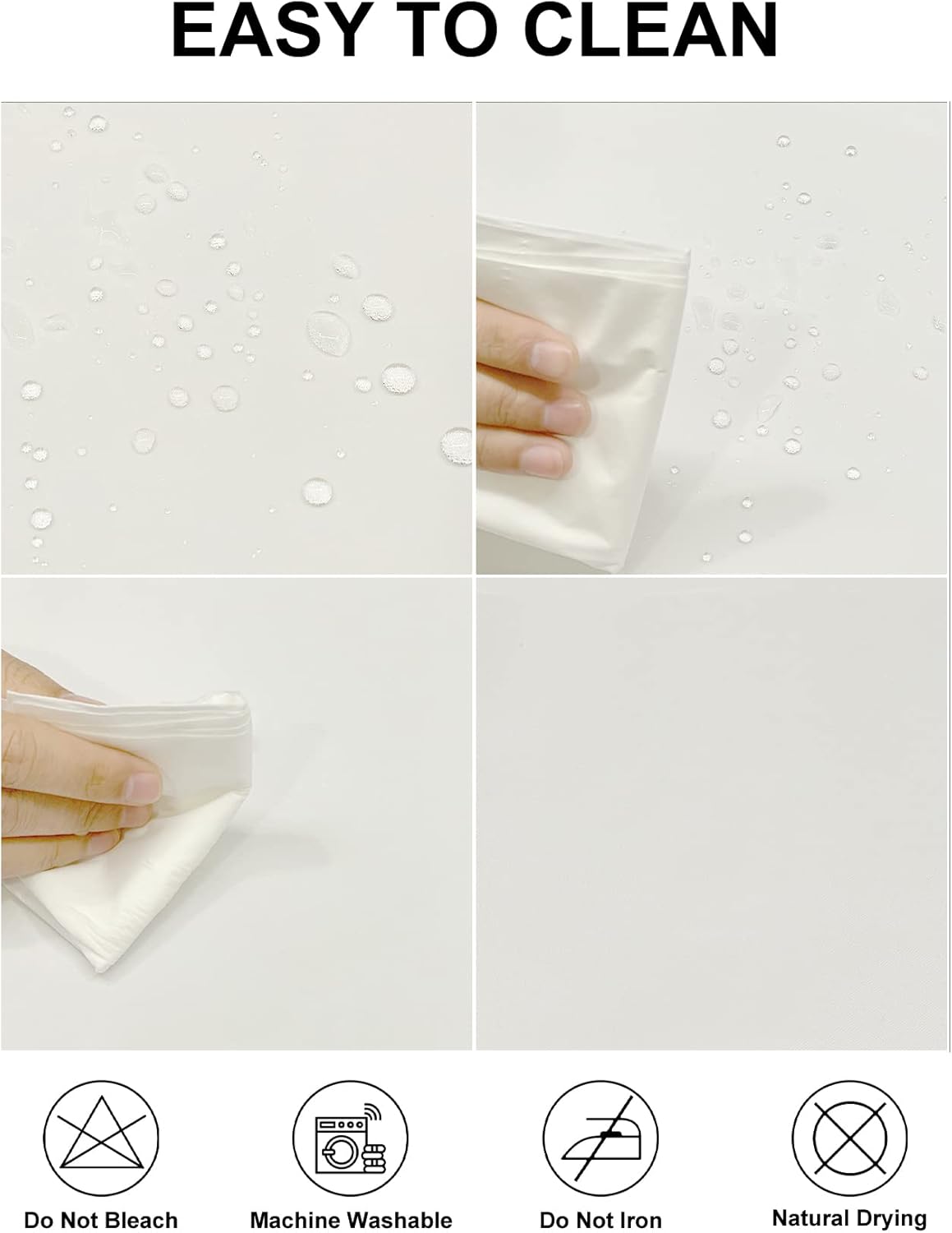 Fokitut 6 Pack Waterproof Rectangle Tablecloth, 60x102 Inch, Stain Resistant and Wrinkle Polyester Table Cloth, Fabric Table Cover for Kitchen Dining, Wedding, Party, Holiday Dinner-Ivory