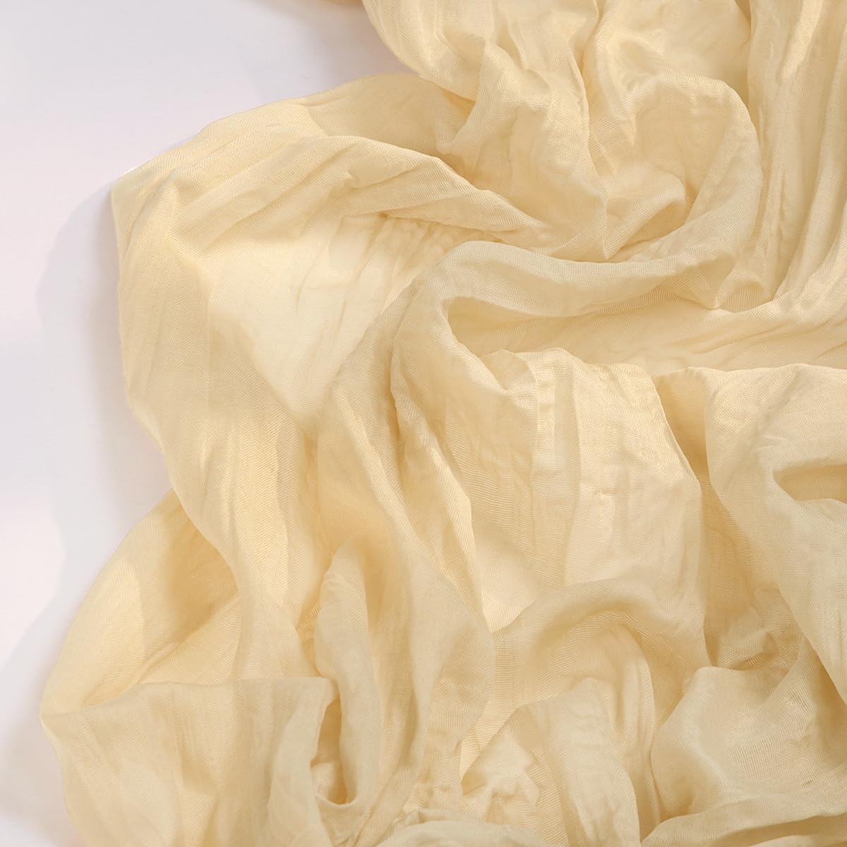 Champagne Gold Cheesecloth Table Runner 12 Pack Fall Table Runners Boho Gauze 120 Inches Champagne Cheese Cloth Fall Table Decorations for Thanksgiving Wedding Bridal Baby Shower Parties