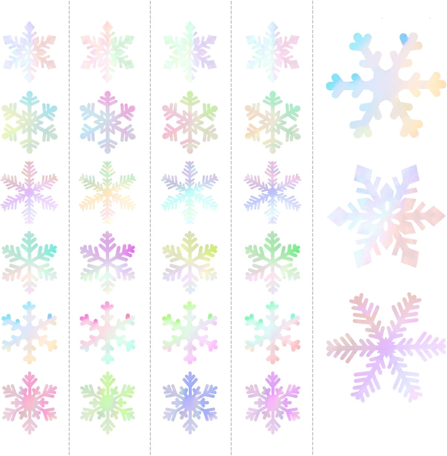 Iridescent-Holographic Snowflake-Snow Christmas Party-Decorations Garland - 6pcs Winter Girl Frozen Birthday New Year Hanging Decoration Streamers Banner, Wonderland Party Supplies Decor Panduola