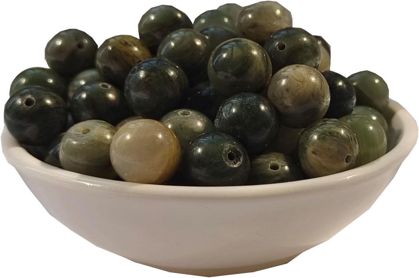 Stone Beads 6mm 140pcs Green Grass Jade Beads Round Loose Gemstones Beads for Bracelet Necklace Jewelry Making (6mm, 60613 Green Grass Jade)