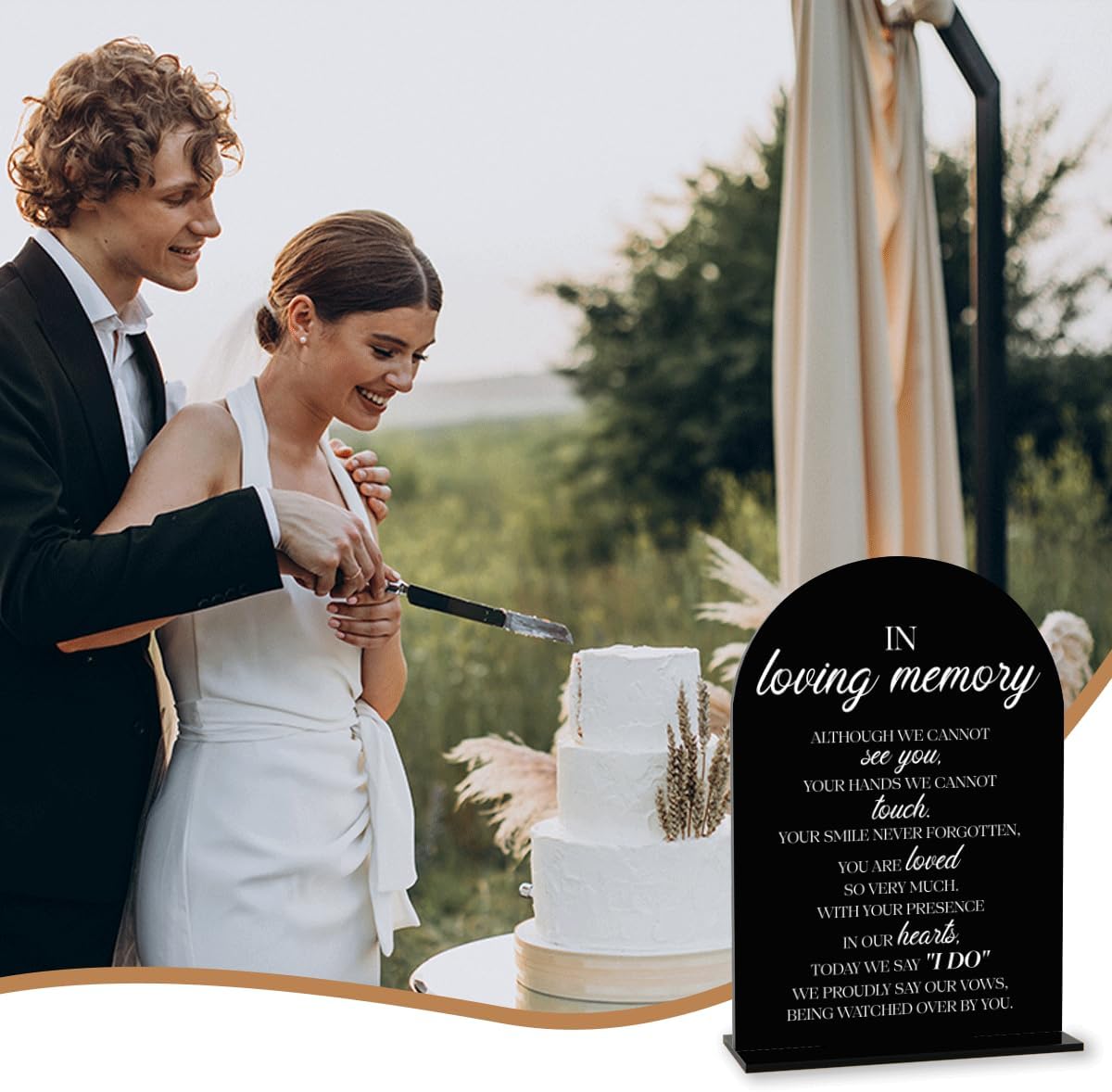 Black In Loving Memory Wedding Sign, In Memory Wedding Sign for Engagement Bridal Shower Decor fo Ceremony Reception Party, Weddings Acrylic Sign