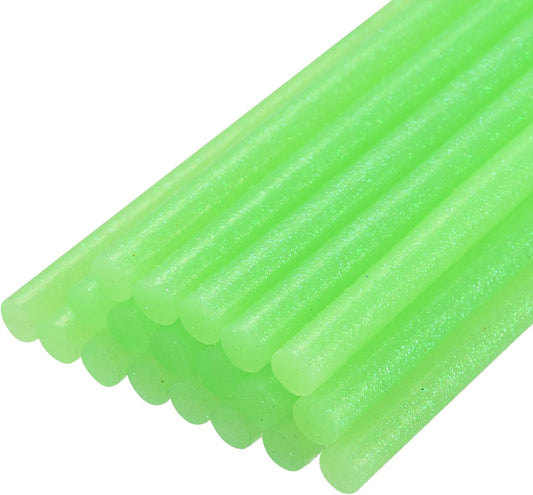 uxcell 20pcs Hot Glue Sticks for Glue Gun 11mm/0.43-inch x 8-inch Mini Hot Melt Adhesive Glue Stick Glitter Light Green