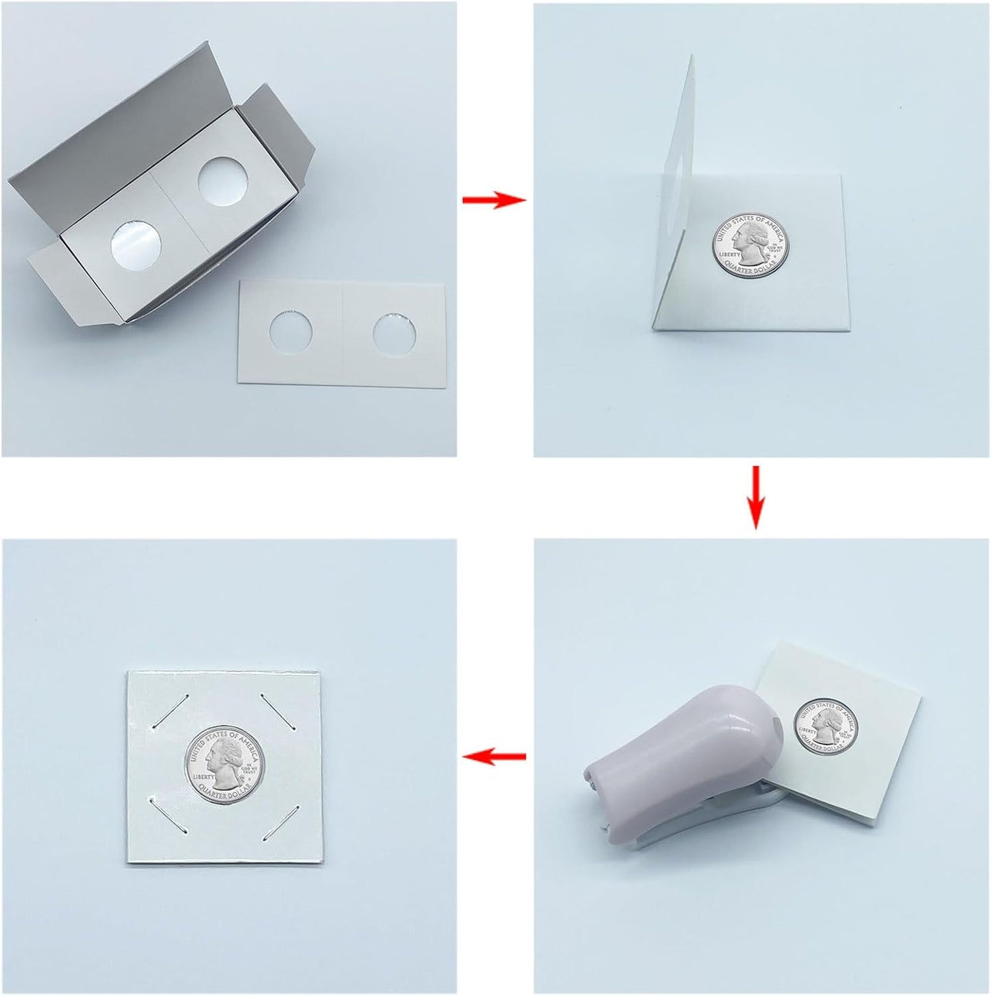 200 PCS Premium Cardboard Coin Flips 2 x 2 inch Coin Collection Supplies for Penny, Mylar Coin Flips Coin Holders for Collectors (Penny Coin Flips)