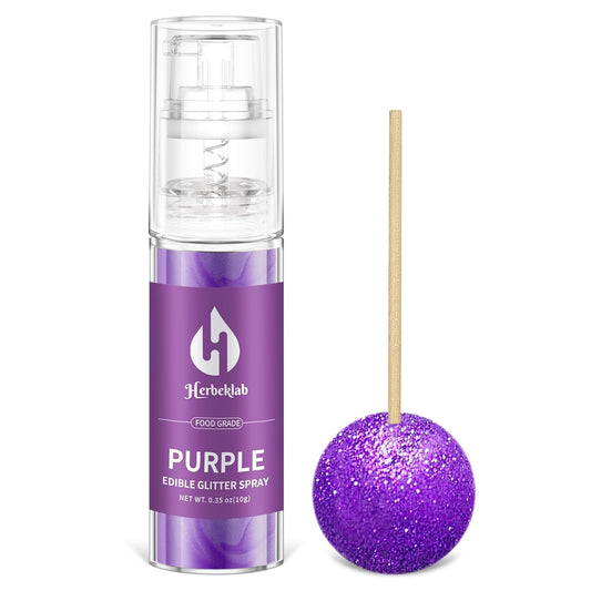 Purple Edible Glitter Spray - 10g Edible Purple Glitter for Cakes Food Grade Metallic Shimmer Powder Cake Sprinkles for Cookie Decorating Chocolate Strawberry