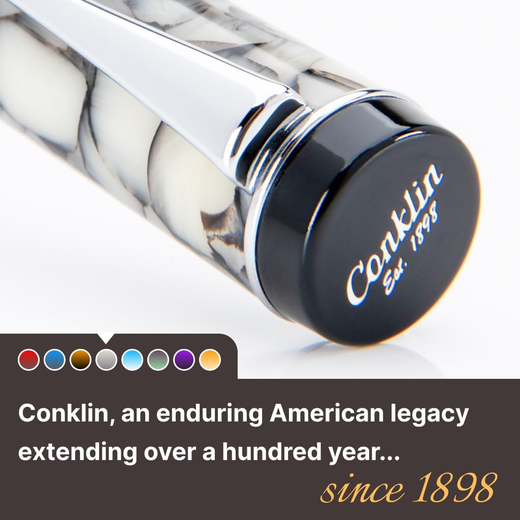 Conklin Duragraph Fountain Pen Cracked Ice - Extra Fine Nib, Precision Writing Instrument with Unique Design