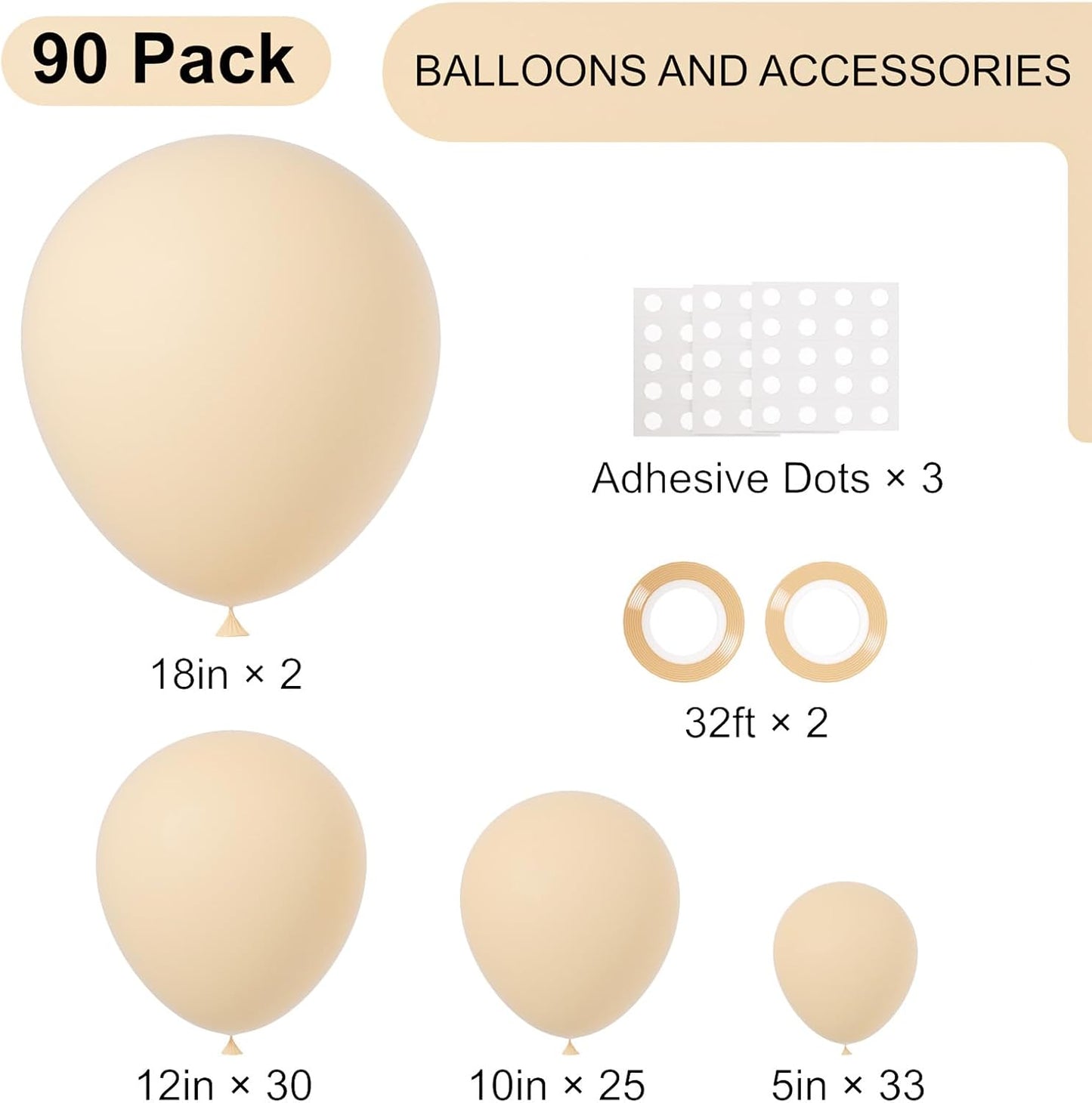 90pack Blush Balloons Different Size 18/12/10/5 Inch Blush Balloon Garland Arch Kit for Graduation, Wedding, Birthday, Princess Theme Party, Valentine's Day Party Decorations