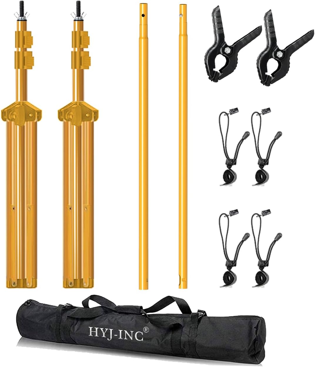 10ft x 7ft - Titanium Gold Adjustable Photography Backdrop Support System Photo Video Studio Background Stand Kit with Carry Bag for Portrait & Studio Photography