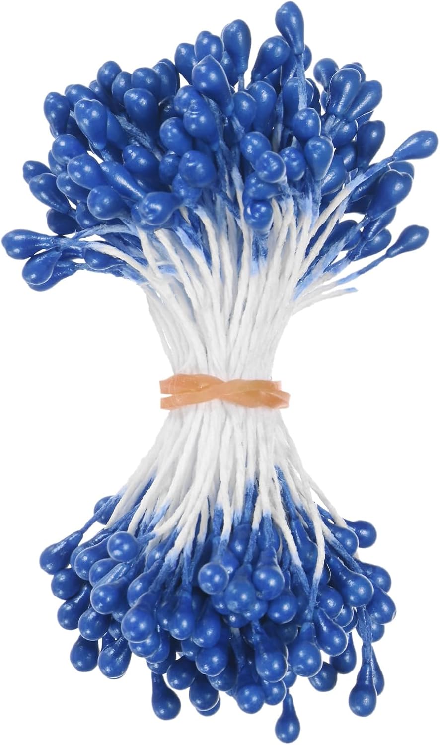 150-Pack Flower Stamens for Crafts, 5mm Double Heads Artificial Pearl Floral Pistil Mini Flower Pollens Stamens for DIY Making/Wedding/Scrapbook Decoration [Sapphire Blue]