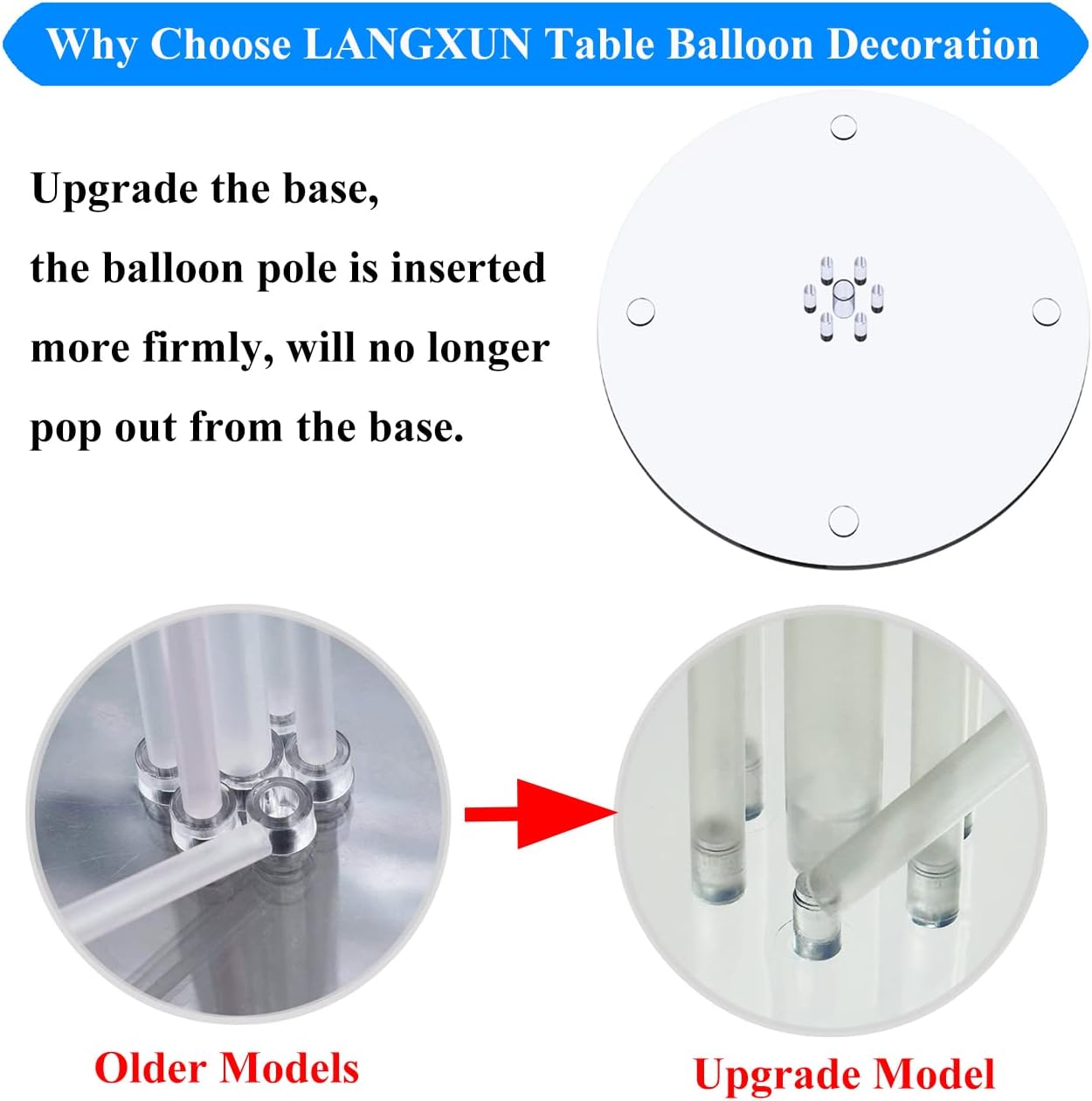 LANGXUN 4 Pack 28" Height Table Balloon Stand Kit for Birthday Party Wedding Decorations, Balloons Arch Kit for Graduation Party and Christmas Balloon Decorations