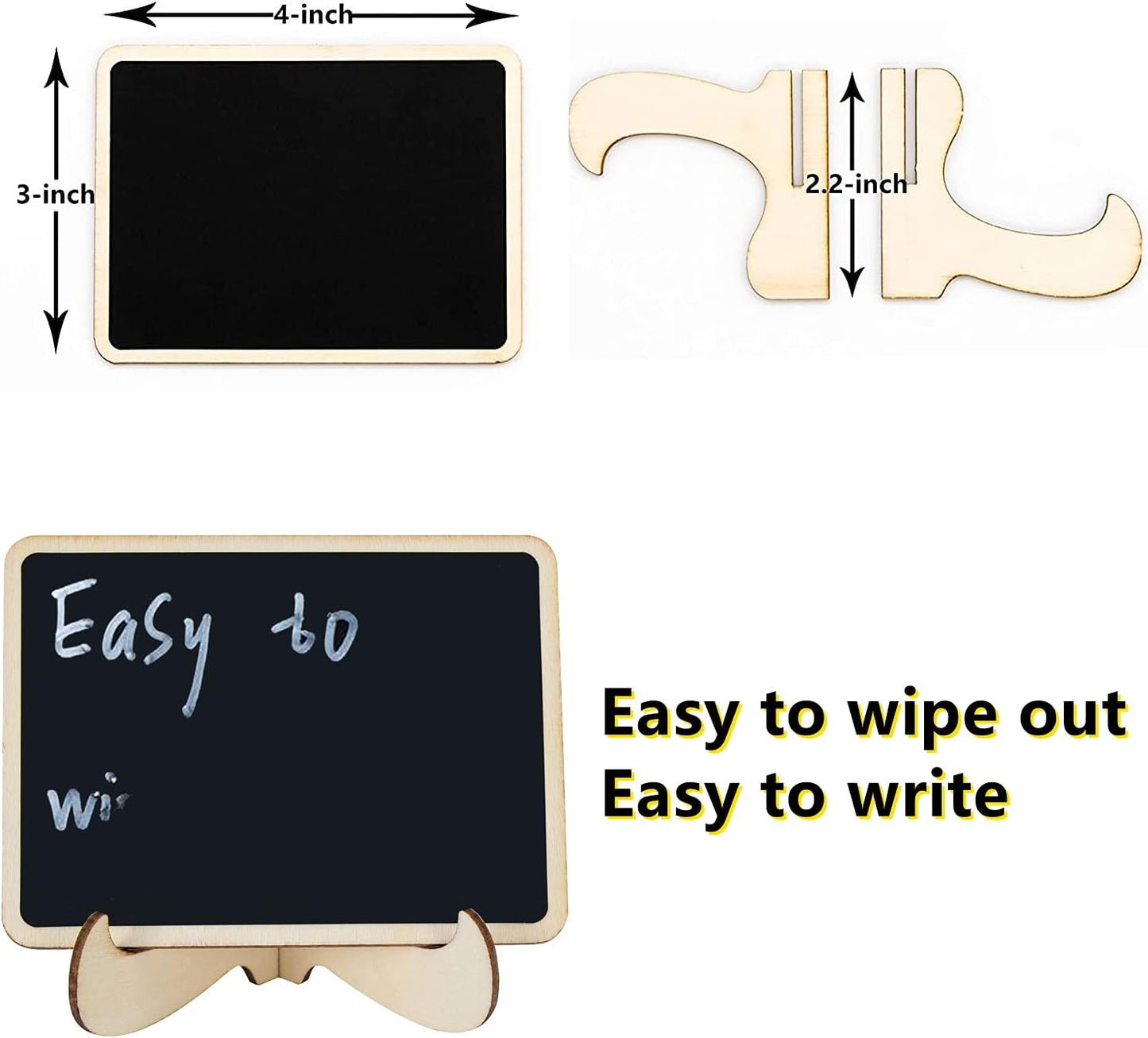 20 Pcs Mini Chalkboard Signs with Stand, Food Signs for Party Buffet, Table Numbers, Place Cards Display, Weddings, Buffet, Small Blackboards Wood Little Chalkboard