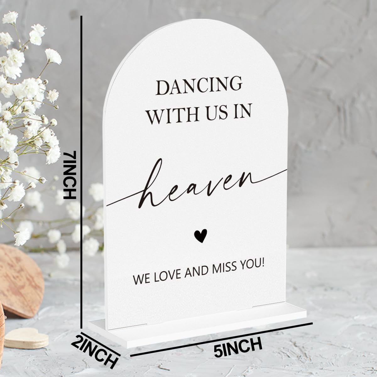 In Loving Memory Wedding Sign, Dancing With Us In Heaven Sign Wedding Engagement Bridal Shower Reception Event Party Table Desk Acrylic Decor