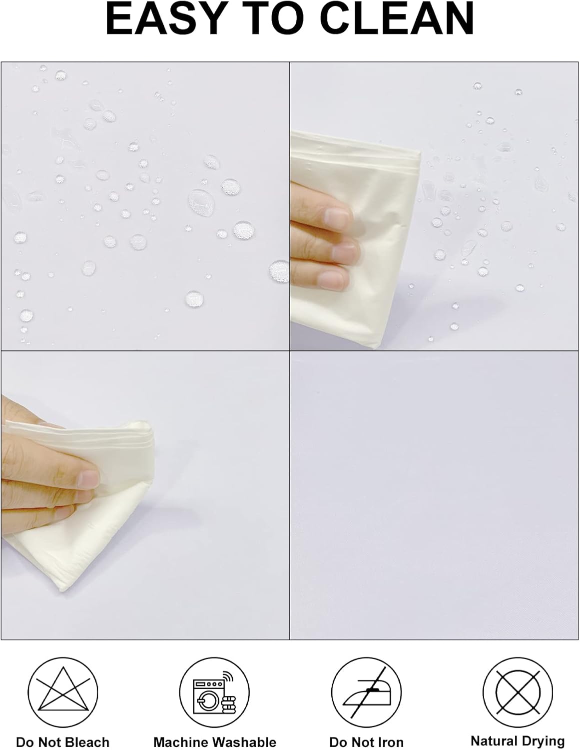 Fokitut 12 Pack Waterproof Round Tablecloth, 70 Inch, Stain Resistant and Wrinkle Polyester Table Cloth, Fabric Table Cover for Kitchen Dining, Wedding, Party, Holiday Dinner-White