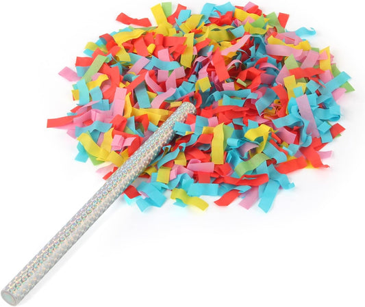 BATTIFE 40Pack Confetti Wands, Colorful Confetti Shoot Poppers, Tissue Paper Flick Flutter Sticks for Wedding Celebrations, Birthday, Multi-Color, 14 inch