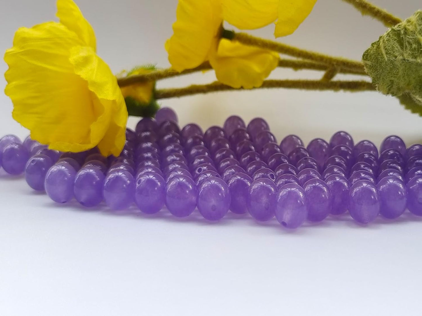 Stone Beads 6mm 140pcs Light Purple Chalcedony Beads Round Loose Gemstones Beads for Bracelet Necklace Jewelry Making (6mm, 60629 Light Purple Chalcedony)