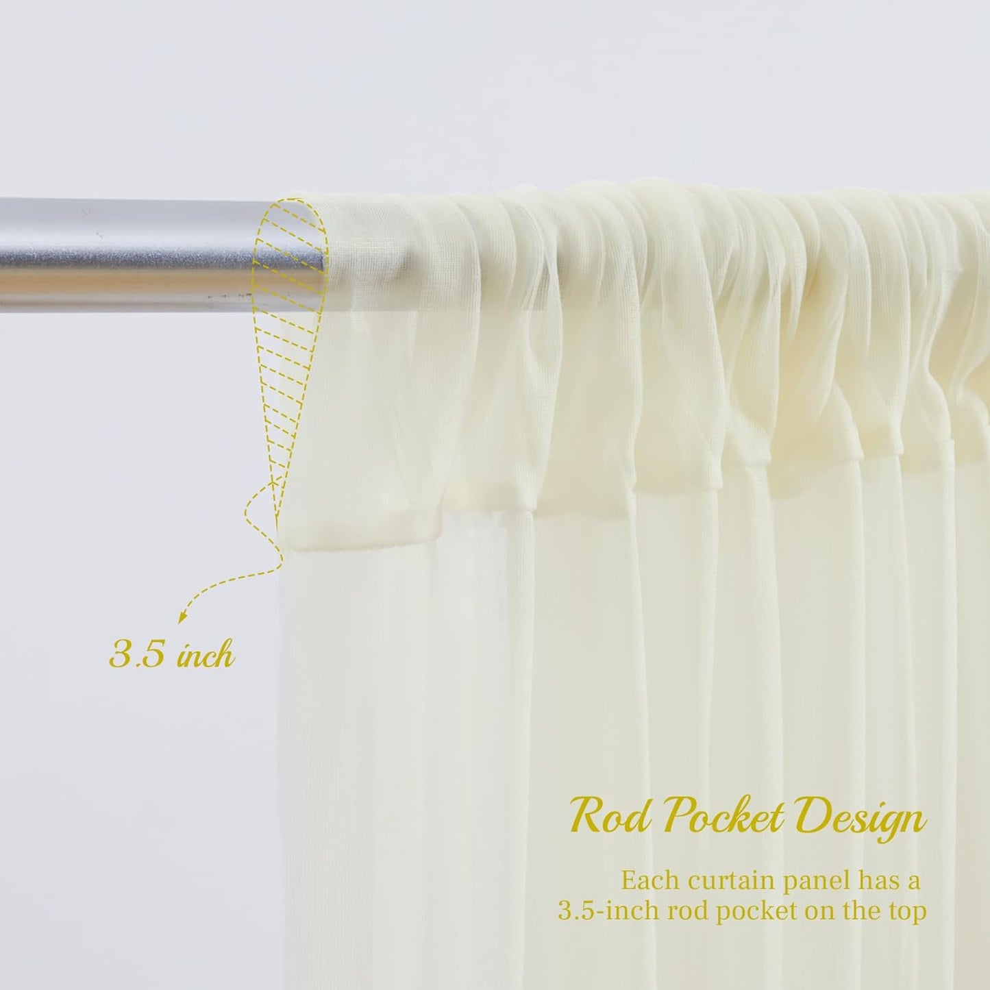 PARTISKY 20ft X 10ft Ivory Tulle Backdrop Curtain for Parites, Sheer Backdrop Curtains Fabric Drapes for Wedding Ceremony Arch Party Stage Decorations