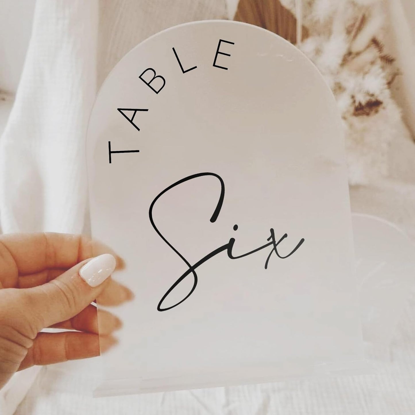 JINMURY Frosted Arch Wedding Table Numbers 1-30 with Stands, 5x7 Inch Frosted Arch Acrylic Sign with Black Letters, Arched Acrylic Table Numbers for Wedding Reception