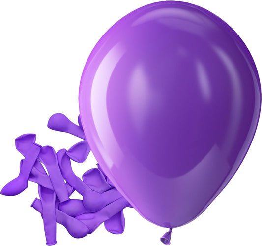 Bezente Purple Balloons Latex Party Balloons - 150 Pack 5 inch Matte Small Purple Helium Balloons for Birthday Wedding Bridal Shower Halloween Party Decorations